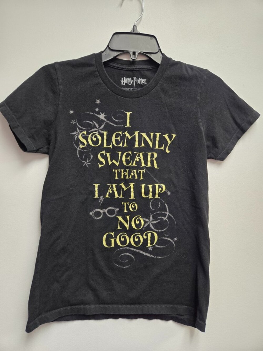 Harry Potter I Solemnly Swear Kids Medium T-Shirt Black Marauders Map M
